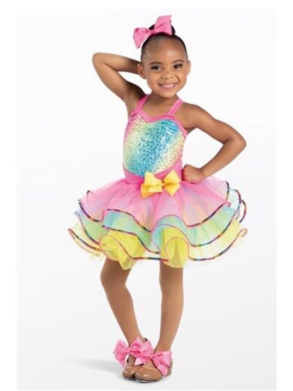 Weissman Sequin Dance Costume in Rainbow Color Size: XS